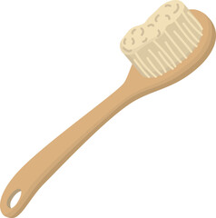 Wooden massage brush isolated on white background. Eco beauty accessory for hygiene, body care and spa 