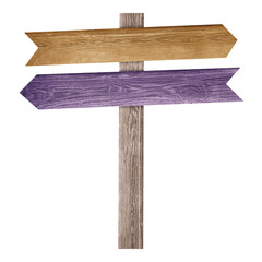 Pole with colorful arrow-shaped pointers isolated on white