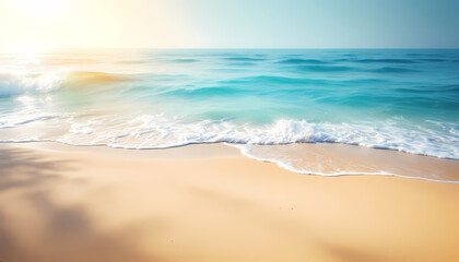 Serene Beach Scene Sunrise Ocean Waves Sandy Shore