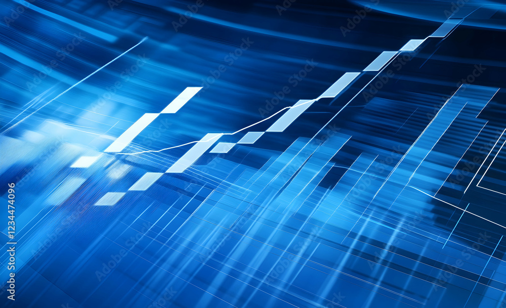 Poster an abstract background with financial graphs and charts