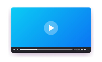 Video player frame - Simple vector illustration of online movie, film or video software with play buttons and timeline