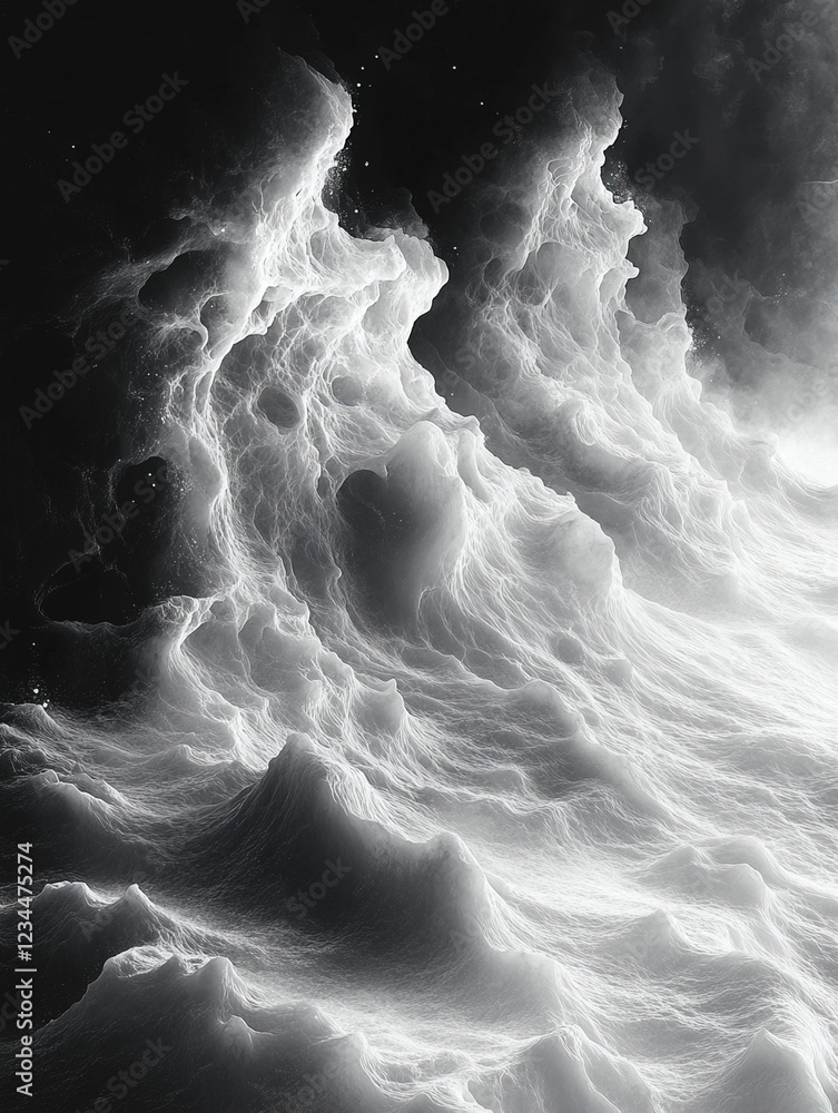 Poster cloudy waves pattern, abstract background texture, graphic design or website element