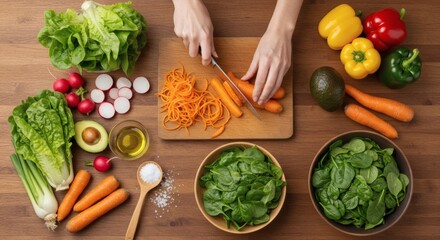 Healthy Salad Recipe Preparation with Fresh Vegetables