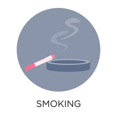 Vector Smoking Cigarette In Ashtray Icon