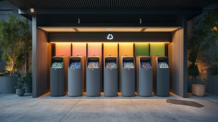Modern Waste Sorting Station with AI Technology