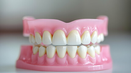 Obraz premium Healthy teeth model on table, dental care