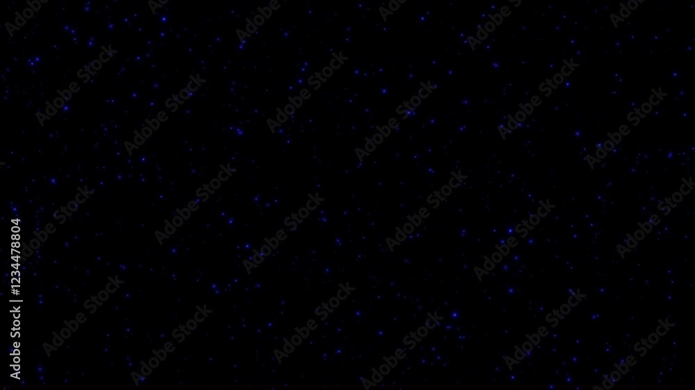 Poster loop glow blue stars particles flickering motion animation on black abstract background. animation o