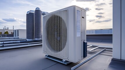 Modern Rooftop HVAC Unit: Efficient Climate Control System