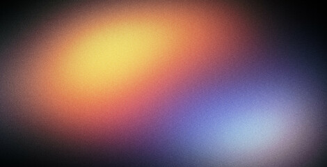 Vibrant rainbow, orange blue teal white psychedelic grainy gradient color flow wave on black background, music cover dance party poster design. Retro Colors from the 1970s 1980s, 70s, 80s, 90s style