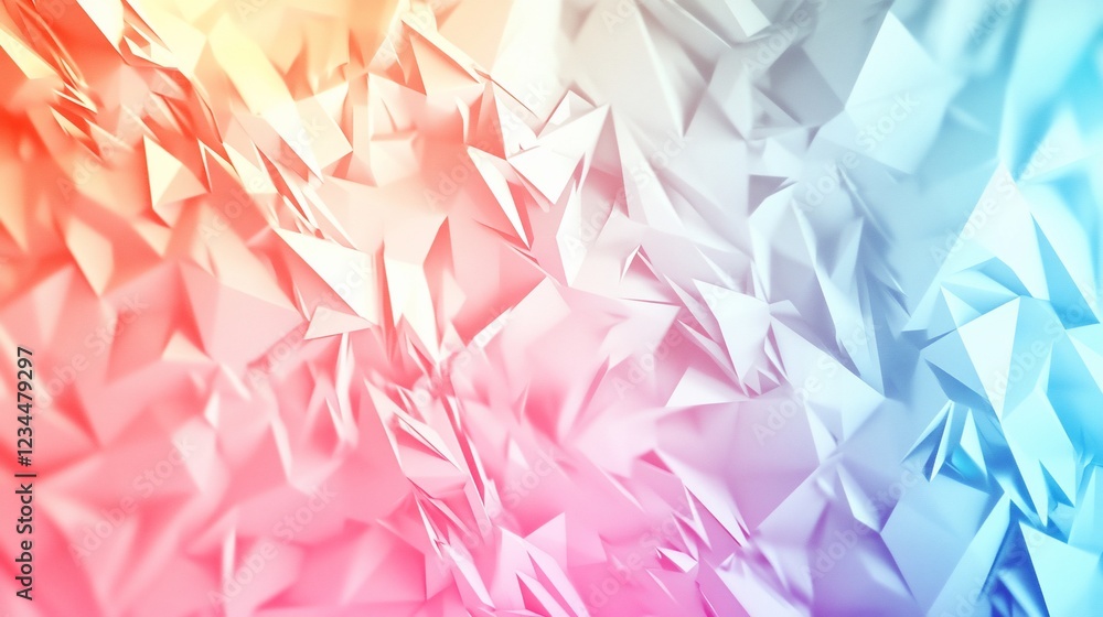 Poster abstract low poly 3d rendering with geometric shapes gradient color background