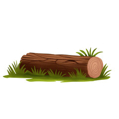 illustration of a Wood Log on Grass