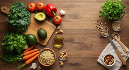 Healthy Vegan Recipe Ingredients Flat Lay Photography