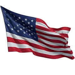 Obraz premium USA flags with hat cap white background.
