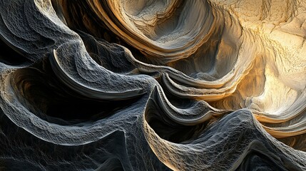 A striking abstract of desert sandstone with intricate, flowing grain patterns, emphasizing the...