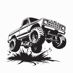 Monster Truck Image vector. Monster Truck Show Stock Illustrations on white background. © Istianah