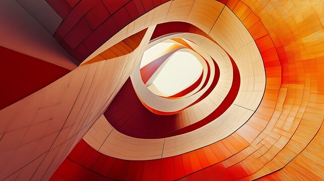 A minimalist architectural abstract featuring the intersection of multiple building facades, where repetitive linear patterns meet organic curves for a bold visual contrast