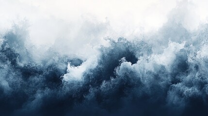 Dark clouds fill the frame against white backdrop, possible background for text overlay