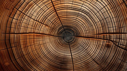 Fototapeta premium Detailed Top View of Tree Rings Displaying Natural Patterns and Textures in a Captivating Wooden Surface