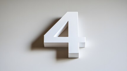 4. A white backdrop with the number 4, subtly styled in the center