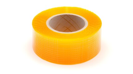 High-Quality Roll of Reflective Construction Tape on White Background