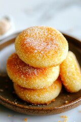 Sweet Sugar Coated Cookies Stacked On Plate