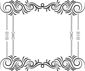 Black and white floral frame with copy space vector background. Beautiful greeting card or invitation template.