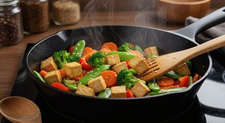 Delicious Tofu Stir Fry with Colorful Vegetables