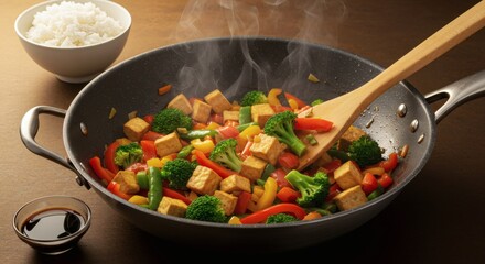 Delicious Tofu Vegetable Stir Fry Recipe in Wok