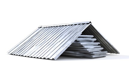 High-Quality Photostock Image of Metal Roofing Sheets Isolated