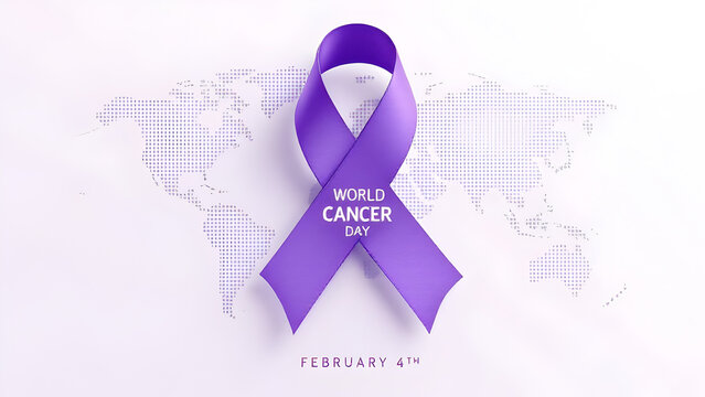 World Cancer Day concept. Cancer protection concept. Colorful cancer awareness ribbon design, 4 February illustration.