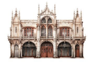 Fototapeta premium Gothic market architecture building white background spirituality.