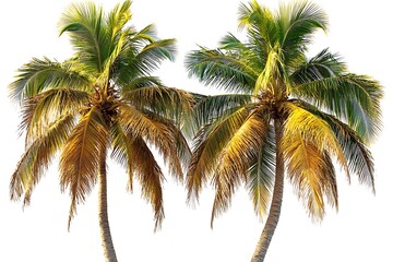 Coconut palm tree isolated on white background.
