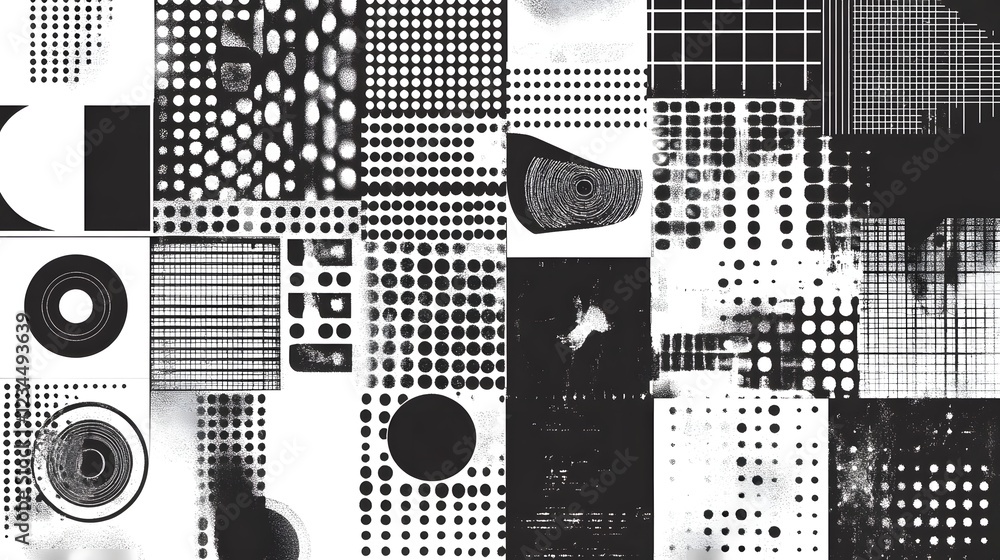 Leinwandbilder mesmerizing abstract geometric monochrome pattern backdrop design texture