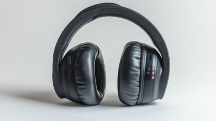 Stylish Black Wireless Headphones on Minimal Background