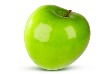 green apple isolated on white, transparent background. png file