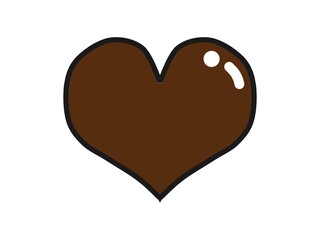 シンプルな手描きのハートのイラスト