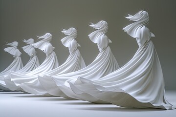 A traditional Sufi ceremony featuring whirling dervishes in mesmerizing motion