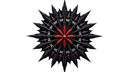 Fototapeta premium A Highly Detailed Black Mandala with Intricate Geometry