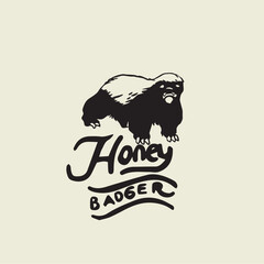 honey badger vintage logo design
