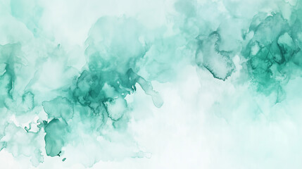 Watercolor abstract background in teal shades
