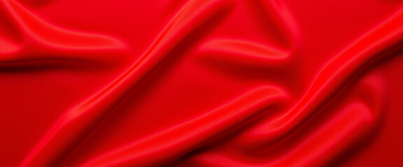 Obraz premium Red satin fabric with smooth draping texture