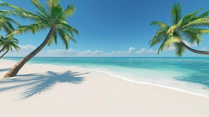 Tranquil Beach Scene with Gentle Waves and White Sand under Clear Sky
