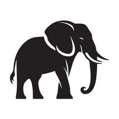 Fototapeta premium Black and White Elephant Silhouette Design