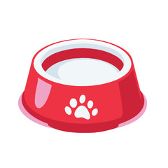 Vector icon of a dog bowl with food white background