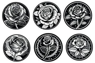 rose silhouette on white background