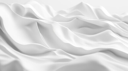 Obraz premium White fabric waves, flowing texture, studio background, design element