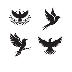 Bird vector silhouette image, bird