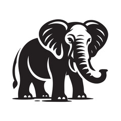 Obraz premium Black and White Elephant Silhouette Design