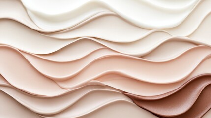 Obraz premium Studio shot of wavy foundation shades, cosmetic texture, beauty background, advertising