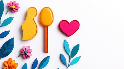 Charming Paper Cutout Figures and Heart A Romantic Scene